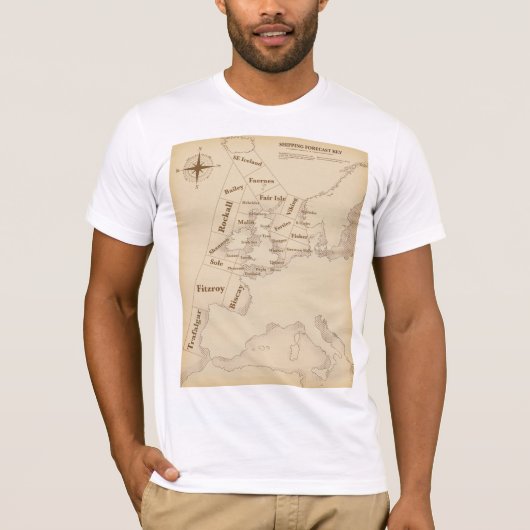 -stijl British Isles Shipping Forecast T-shirt (Voorkant)