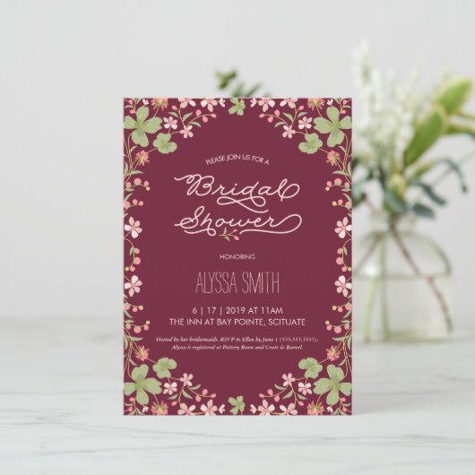  Stijl Bruids Douche Uitnodiging - Bloemen (Staand voorkant)