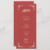  stijl bruiloft evenement menu Flat Kaart Mauve (Voorkant / Achterkant)