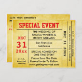 stijl bruiloft evenement Sla de datum ticket Aankondigingskaart (Voorkant / Achterkant)