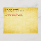 stijl bruiloft evenement Sla de datum ticket Aankondigingskaart (Achterkant)