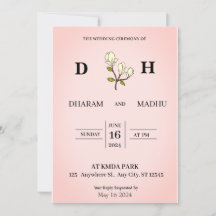  stijl bruiloft uitnodigingskaart