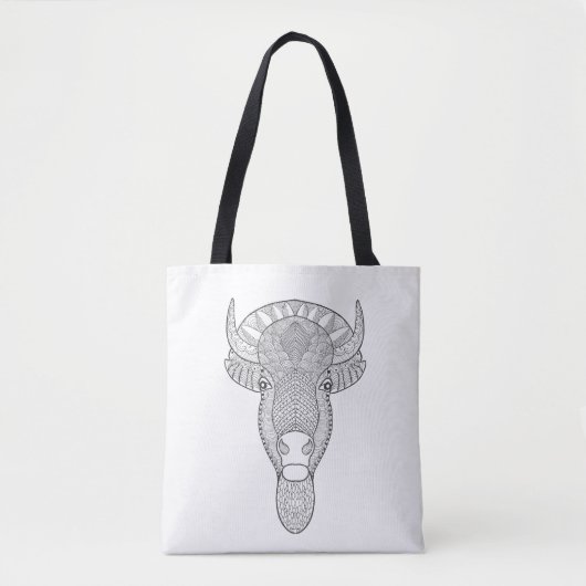 Stijl Bull Head 2 Tote Bag (Voorkant)