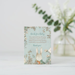  stijl Bunny Florals Book for Baby shower Informatiekaartje