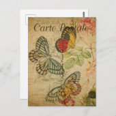  stijl Butterflies French Carte Postale Briefkaart (Voorkant / Achterkant)