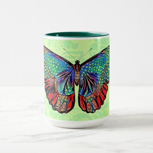 stijl Butterfly Art Cup Mok (Midden)