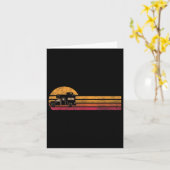 stijl Camper Van Silhouette Retro Camping Kaart (Gele Bloem)