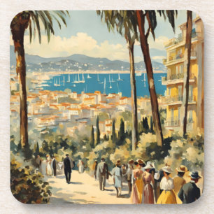 stijl Cannes Franse reizen Waterverf Bier Onderzetter