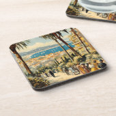 stijl Cannes Franse reizen Waterverf Bier Onderzetter (Linkerzijde)