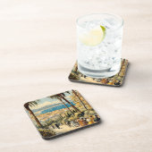 stijl Cannes Franse reizen Waterverf Bier Onderzetter (Rechterzijde)