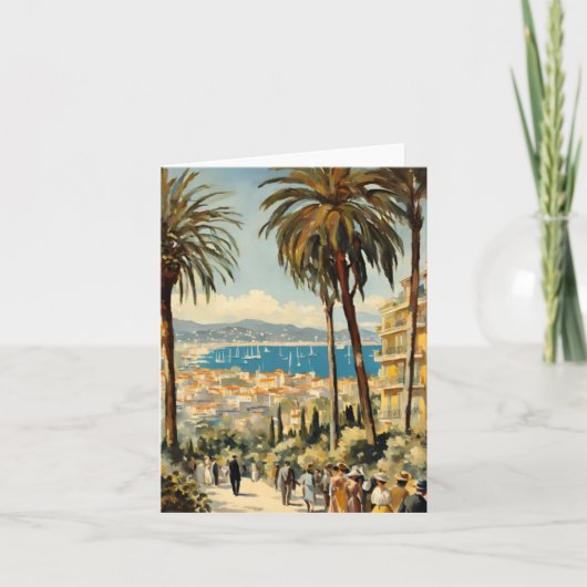  stijl Cannes Franse reizen Waterverf Feestdagen Kaart (Voorkant)