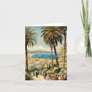 stijl Cannes Franse reizen Waterverf Feestdagen Kaart