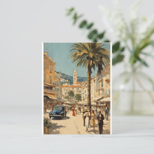 stijl Cannes Franse reizen Waterverf Feestdagenkaart