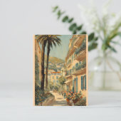 stijl Cannes Franse reizen Waterverf Feestdagenkaart (Staand voorkant)
