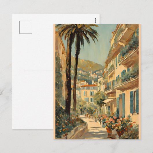 stijl Cannes Franse reizen Waterverf Feestdagenkaart (Voorkant / Achterkant)