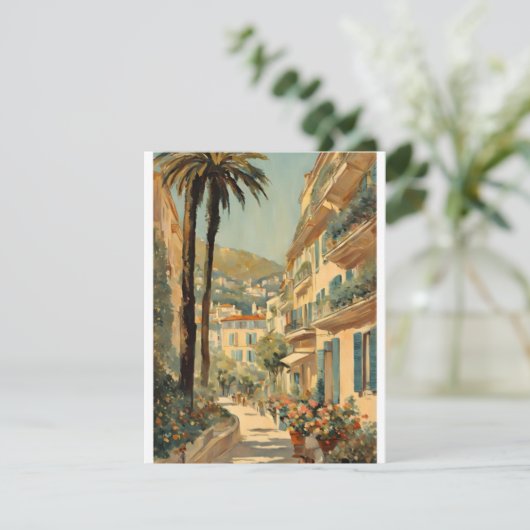  stijl Cannes Franse reizen Waterverf Feestdagenkaart (Staand voorkant)