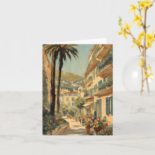  stijl Cannes Franse reizen Waterverf Kaart (Gele Bloem)