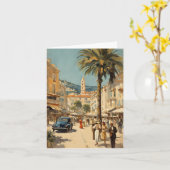 stijl Cannes Franse reizen Waterverf Kaart (Gele Bloem)