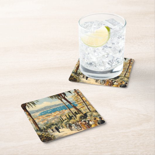  stijl Cannes Franse reizen Waterverf Kartonnen Onderzetters (Insitu)