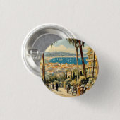  stijl Cannes Franse reizen Waterverf Ronde Button 3,2 Cm (Voorkant /achterkant)