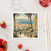 stijl Cannes Franse reizen Waterverf Servet (Insitu)