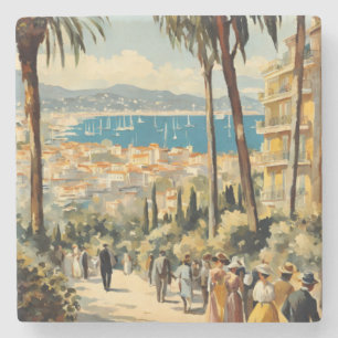 stijl Cannes Franse reizen Waterverf Stenen Onderzetter