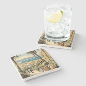  stijl Cannes Franse reizen Waterverf Stenen Onderzetter (Zijkant)