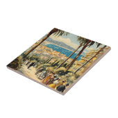  stijl Cannes Franse reizen Waterverf Tegeltje (Zijkant)