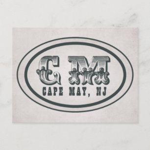  stijl Cape May NJ Beach Label Briefkaart