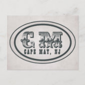  stijl Cape May NJ Beach Label Briefkaart (Voorkant)