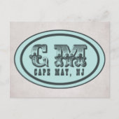  stijl Cape May NJ Beach Label Briefkaart (Voorkant)
