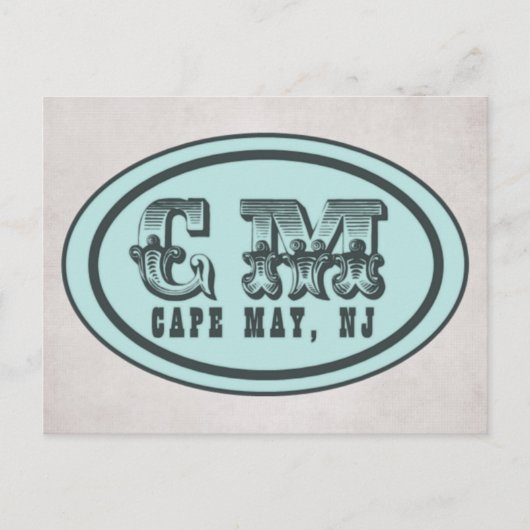  stijl Cape May NJ Beach Label Briefkaart (Voorkant)