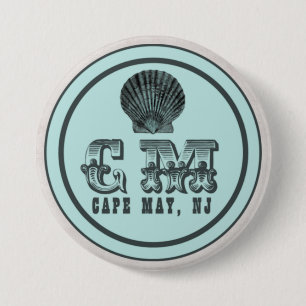 stijl Cape May NJ Beach Label Pin Ronde Button 7,6 Cm