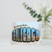 stijl Chicago Cityscape Post Card Briefkaart (Staand voorkant)