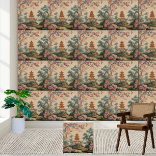 stijl Chinoiserie Garden Scene Tegel Tegeltje