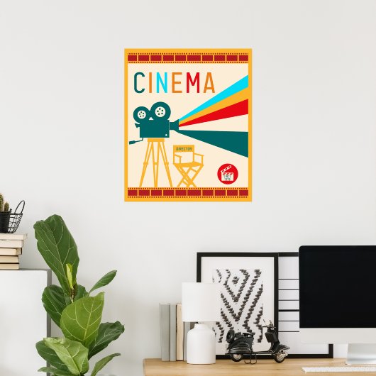 stijl cinema, retro films poster (Thuiskantoor)