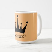 Stijl Classic Mok Zwart Kroon met Queen Tekst naam (Voorkant rechts)