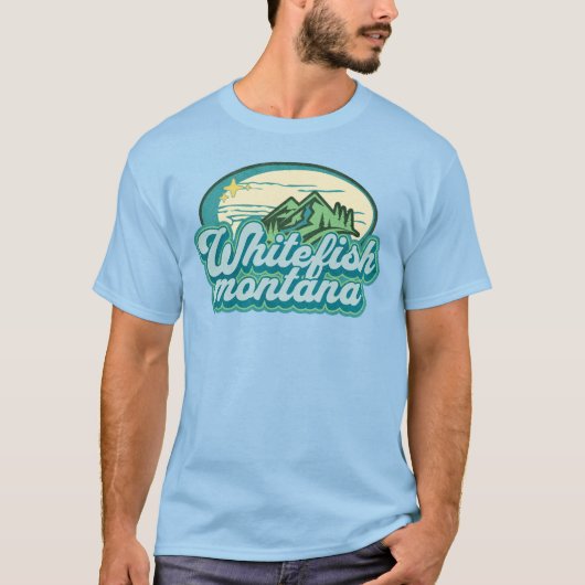  stijl Classic Whitefish Montana MT T-shirt (Voorkant)