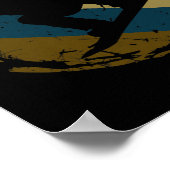 Stijl Cool Retro 70's Snowboard Gift Snowb Poster (Hoek)