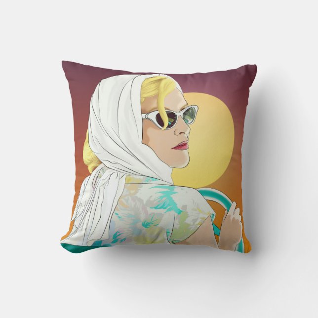  stijl coole damesillustratie kussen 60's (Voorkant)