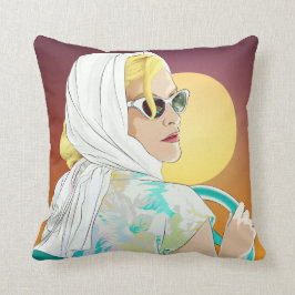  stijl coole damesillustratie kussen 60's