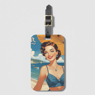  stijl Cote d'Azur Beach Girl Bagagelabel