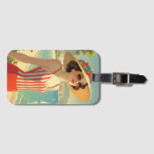  stijl Cote d'Azur Beach Girl Bagagelabel (Voorkant (horizontaal))