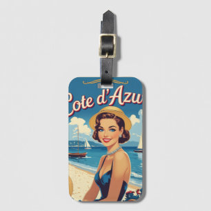  stijl Cote d'Azur Beach Girl Bagagelabel