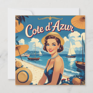  stijl Cote D'Azur Beach Girl Kaart
