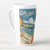  stijl Cote d'Azur Beach Girl Latte Mok (Linkerhoek)