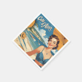  stijl Cote d'Azur Beach Girl Servet (Hoek)