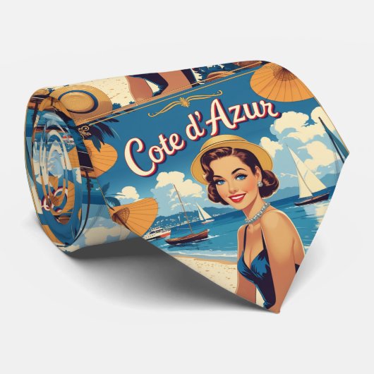 stijl Cote d'Azur Beach Girl Stropdas (Opgerold)