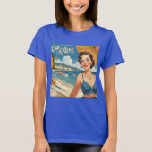  stijl Cote d'Azur Beach Girl T-shirt (Voorkant)