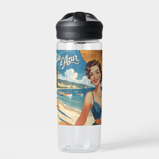 stijl Cote d'Azur Beach Girl Waterfles (Voorkant)